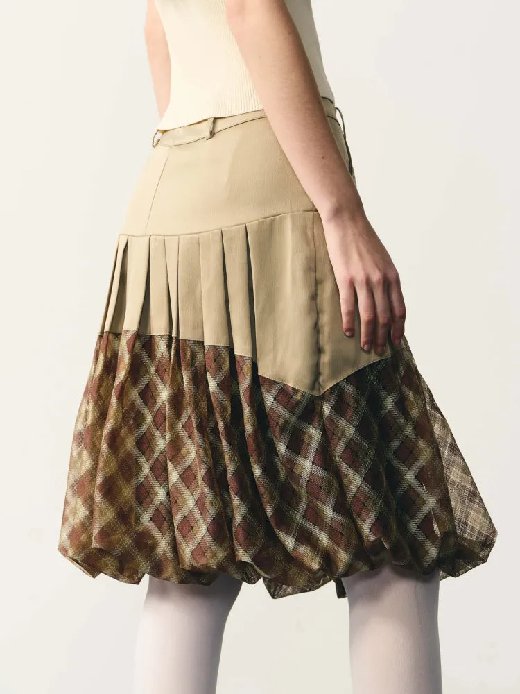 Plaid mesh tutu skirt【s0000007330】