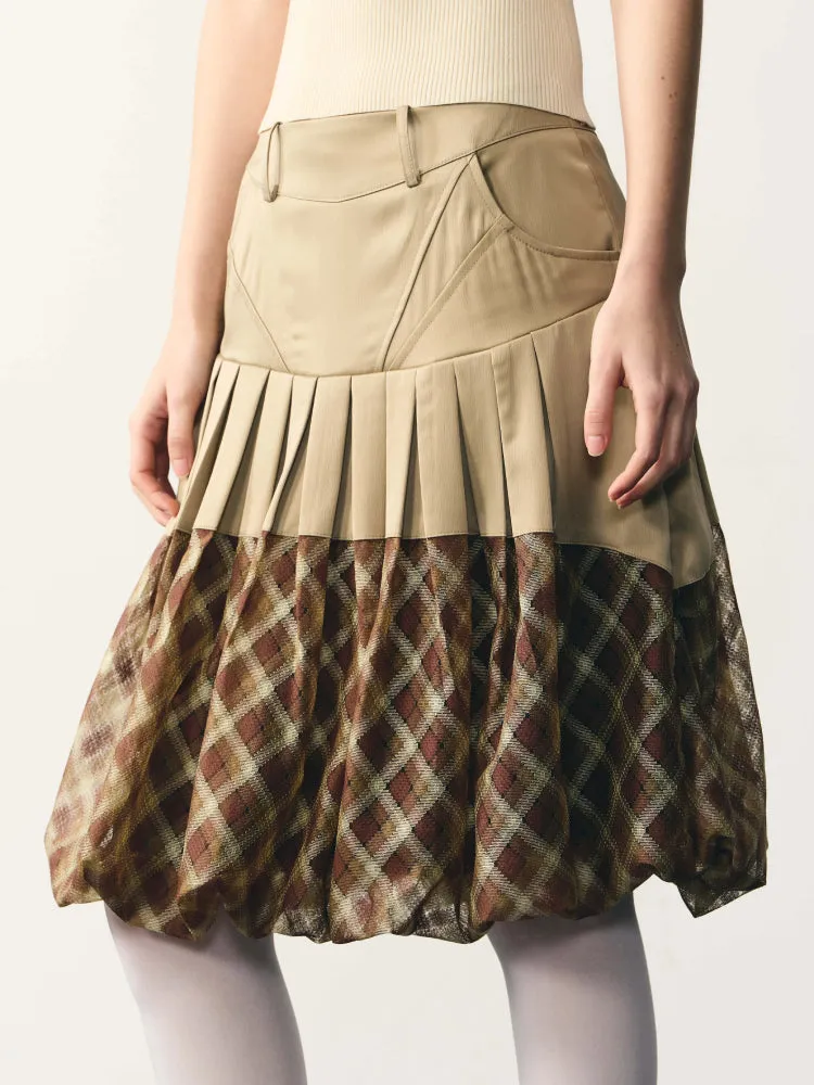 Plaid mesh tutu skirt【s0000007330】