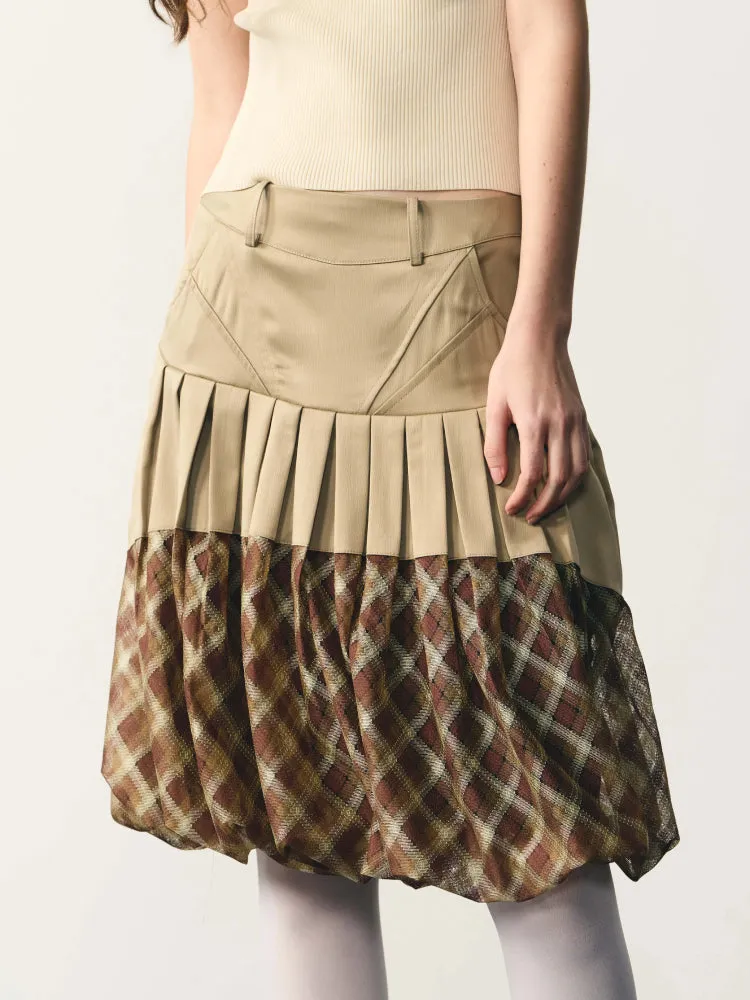 Plaid mesh tutu skirt【s0000007330】