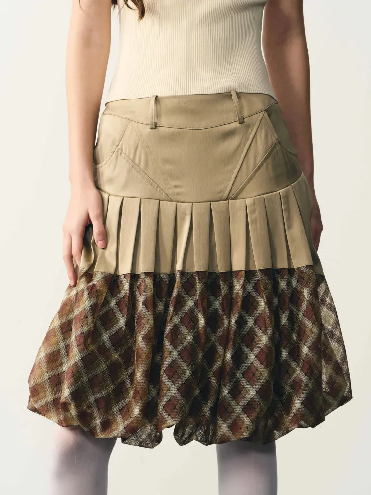 Plaid mesh tutu skirt【s0000007330】