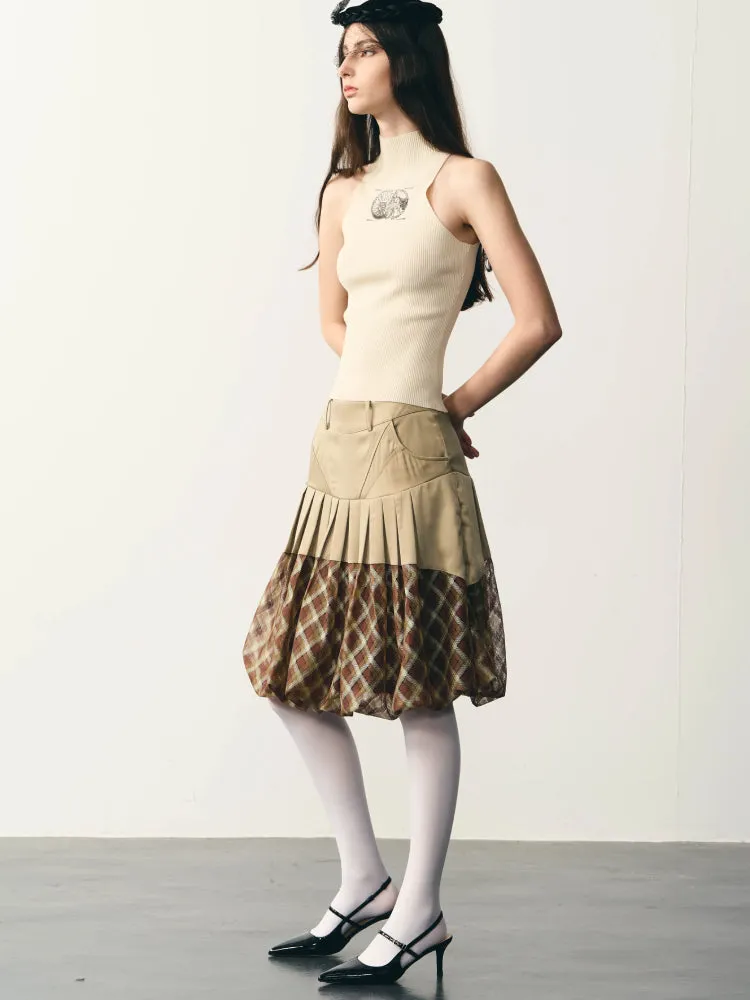 Plaid mesh tutu skirt【s0000007330】