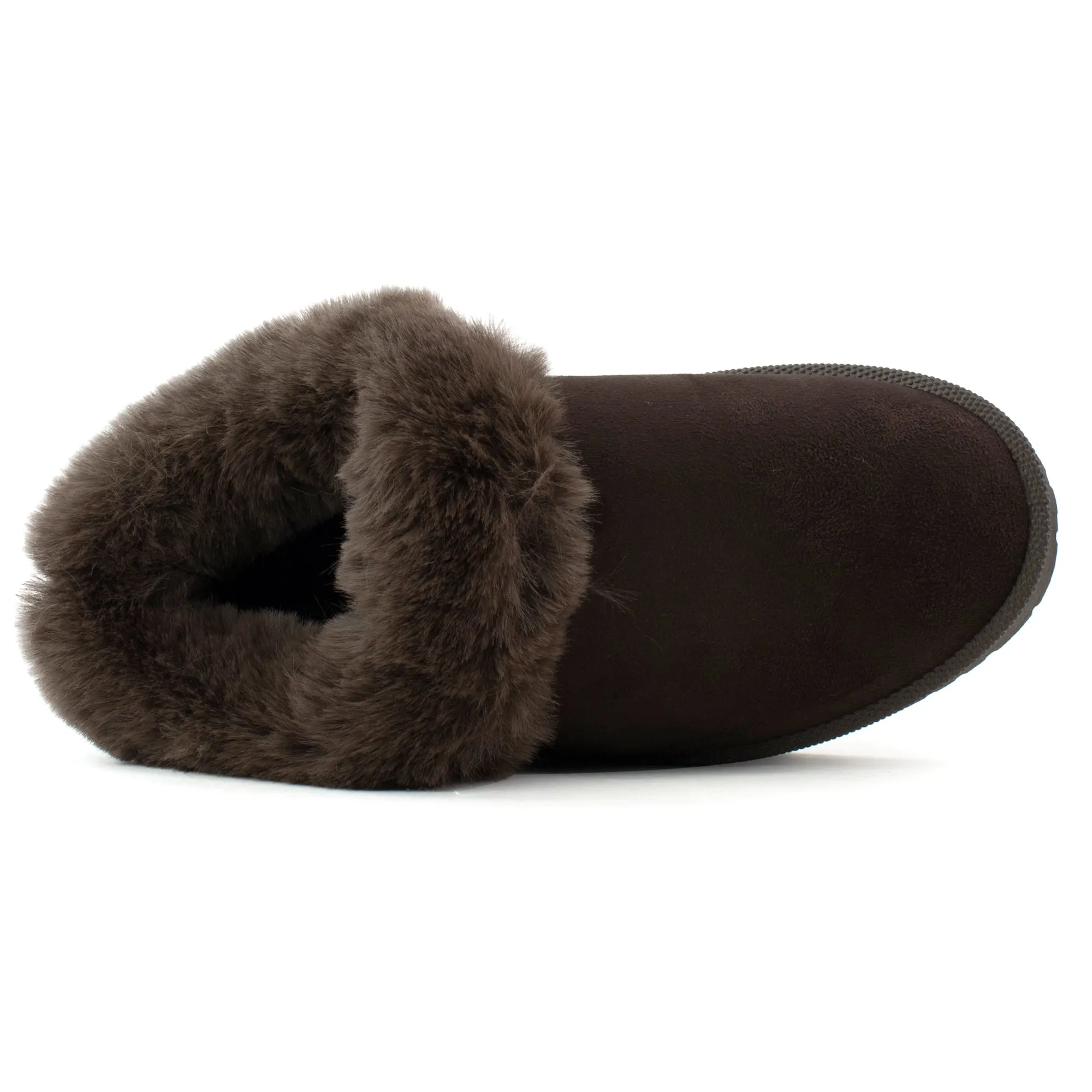 Platform Fur Lined Mule Clog BROWN