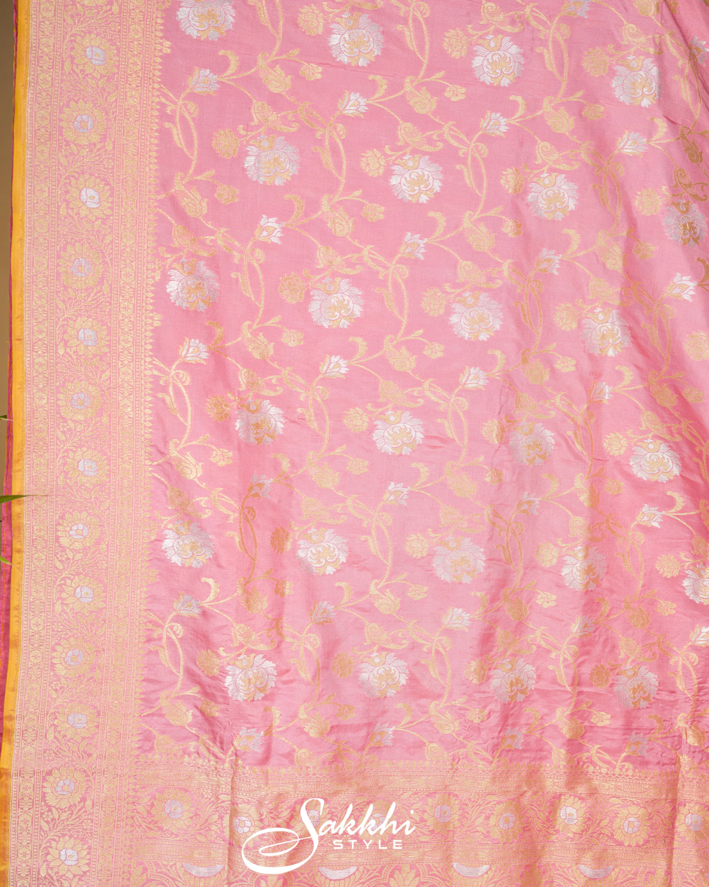 POWDER PINK BANARASI KATAN SAREE