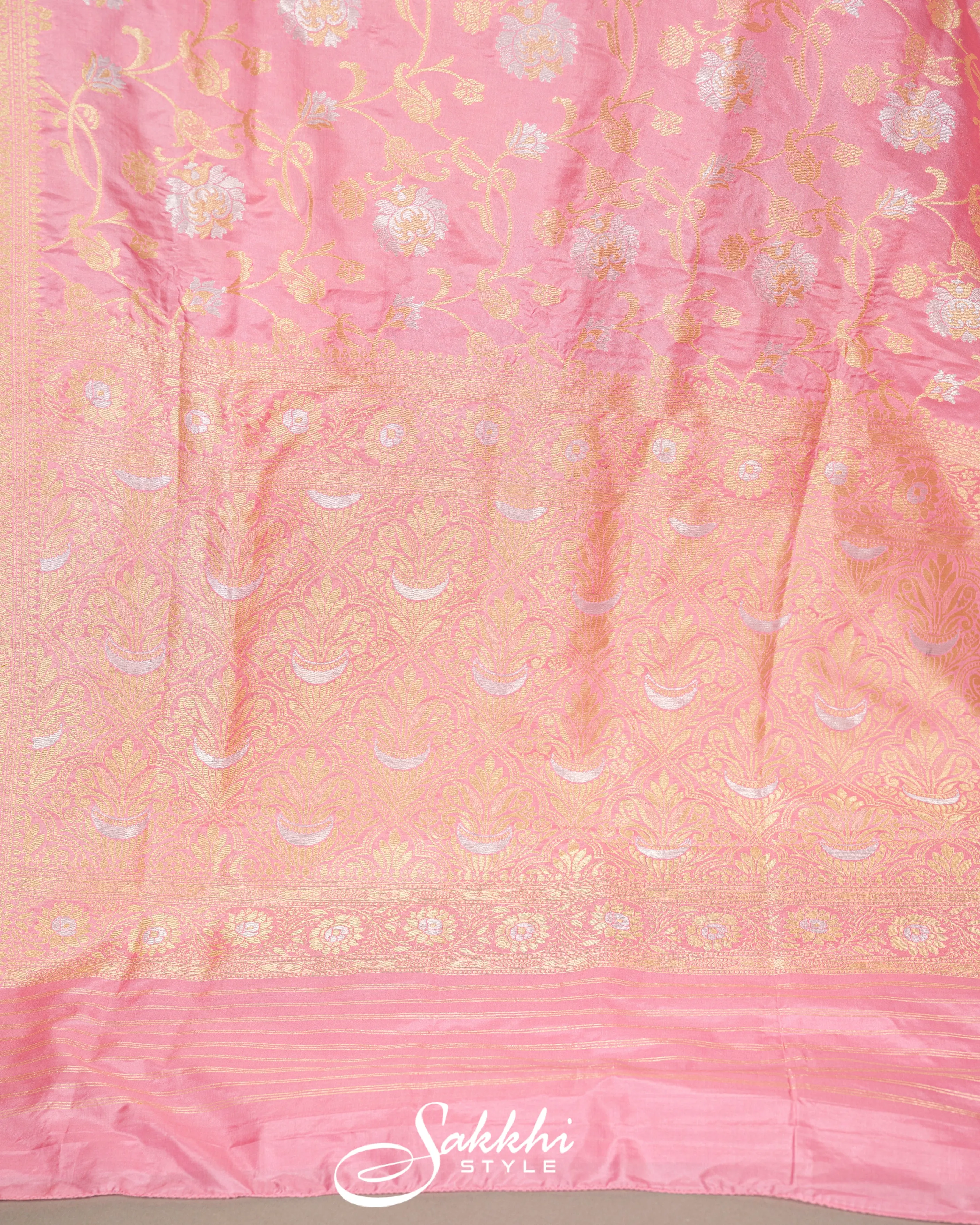 POWDER PINK BANARASI KATAN SAREE