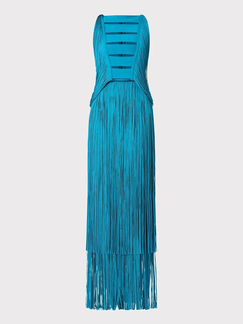 Pre Order:  Sleeveless Tassel Bandage Maxi Dress