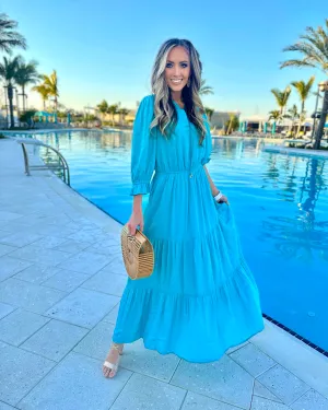 Pretty In Teal Maxi Dress