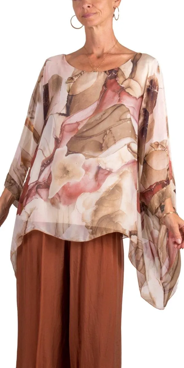 Seta Marble Ink Print Kaftan