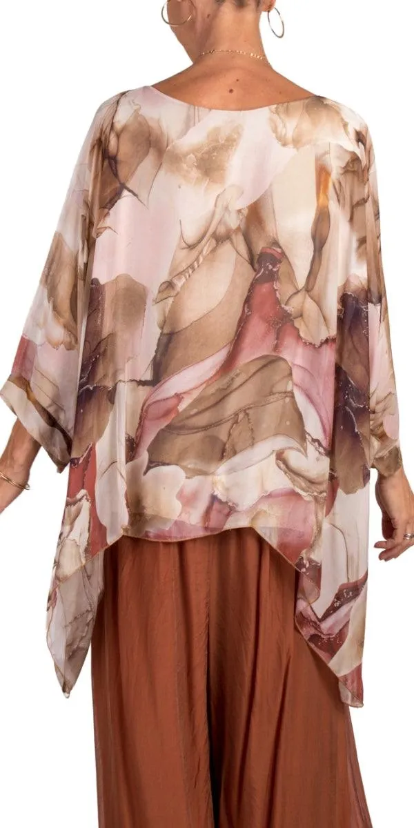 Seta Marble Ink Print Kaftan