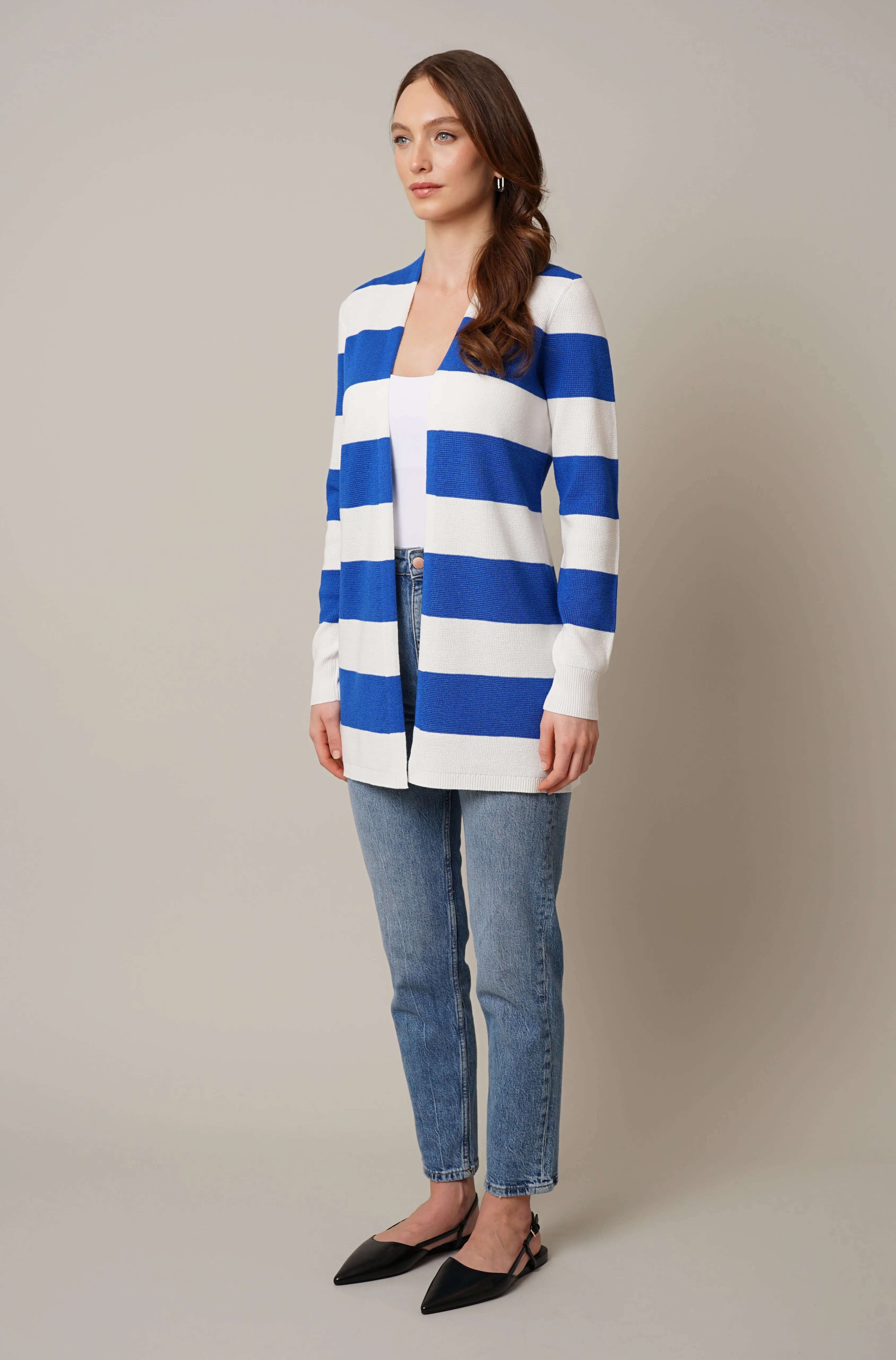 Striped Waffle Cardigan