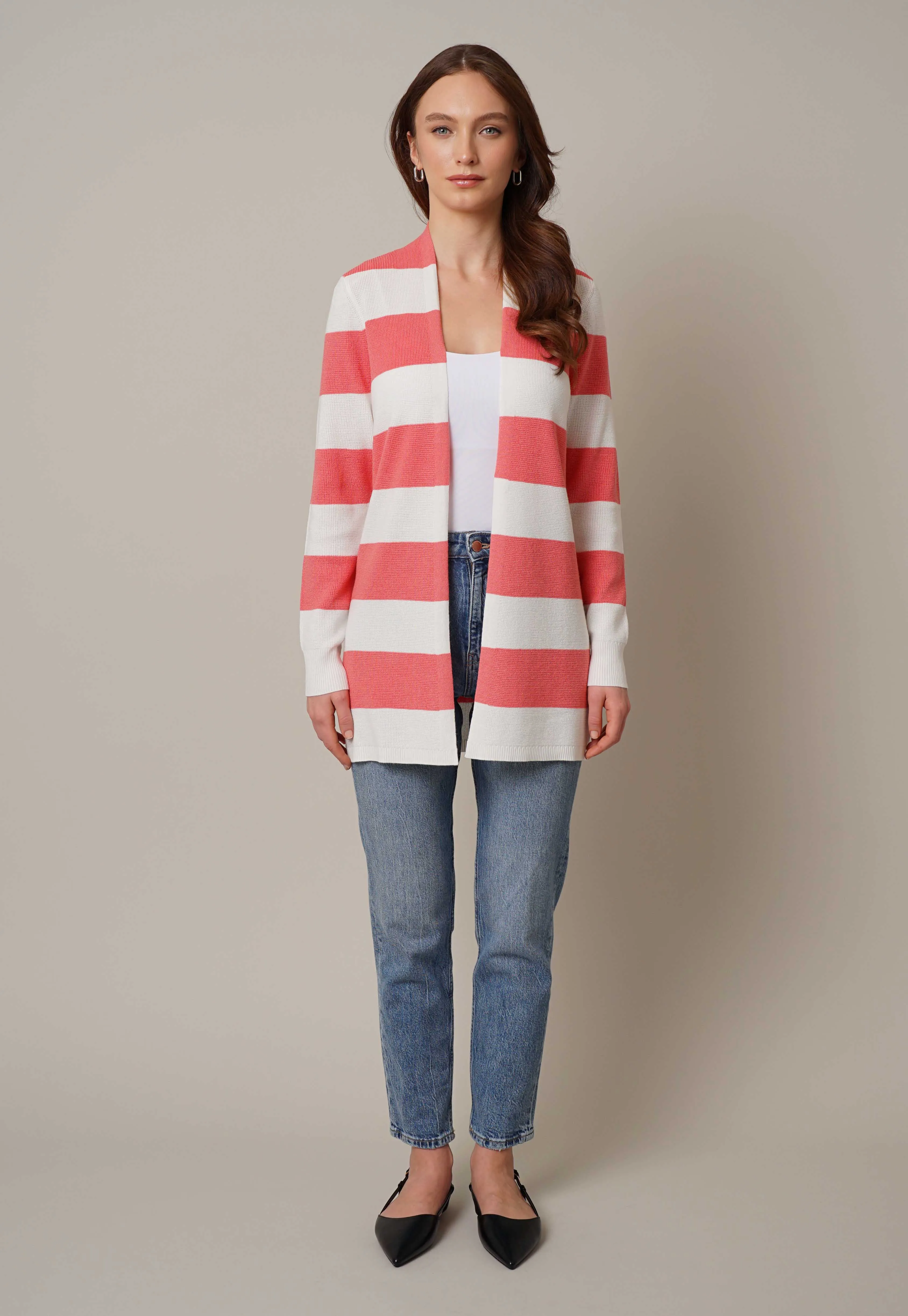 Striped Waffle Cardigan