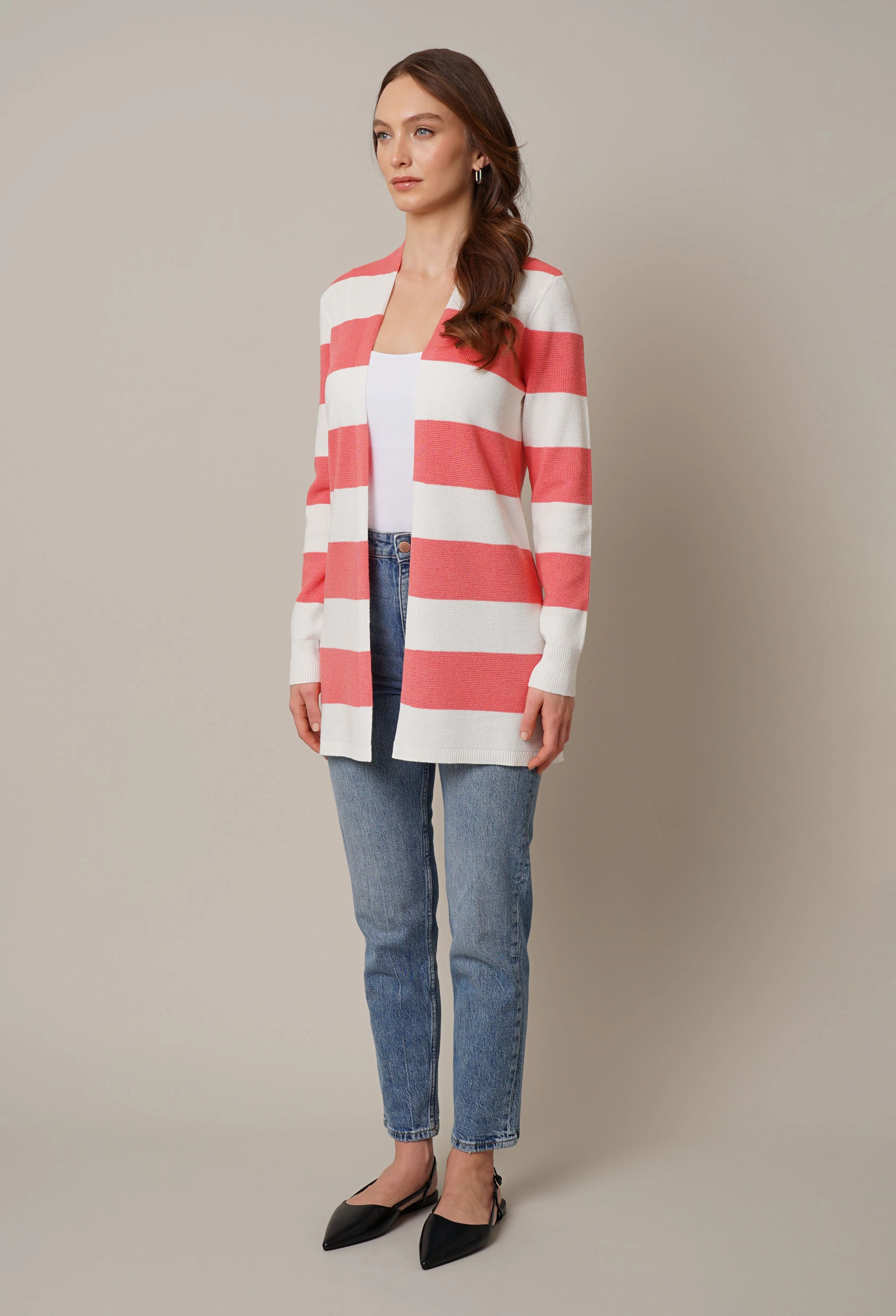 Striped Waffle Cardigan