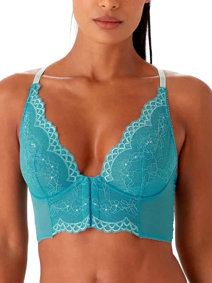 Superboost Lace Deep V Bralette - Ocean Blue