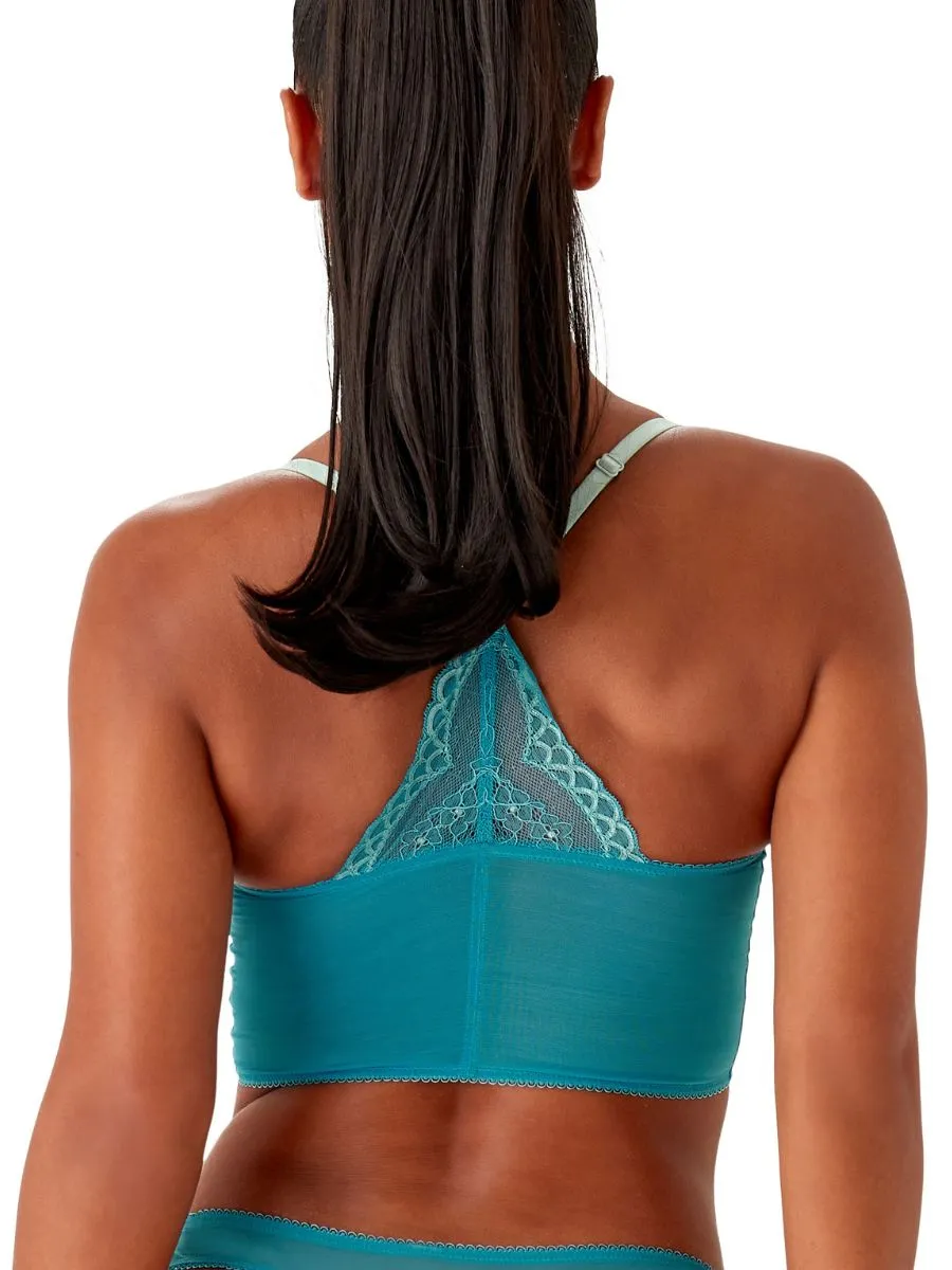 Superboost Lace Deep V Bralette - Ocean Blue