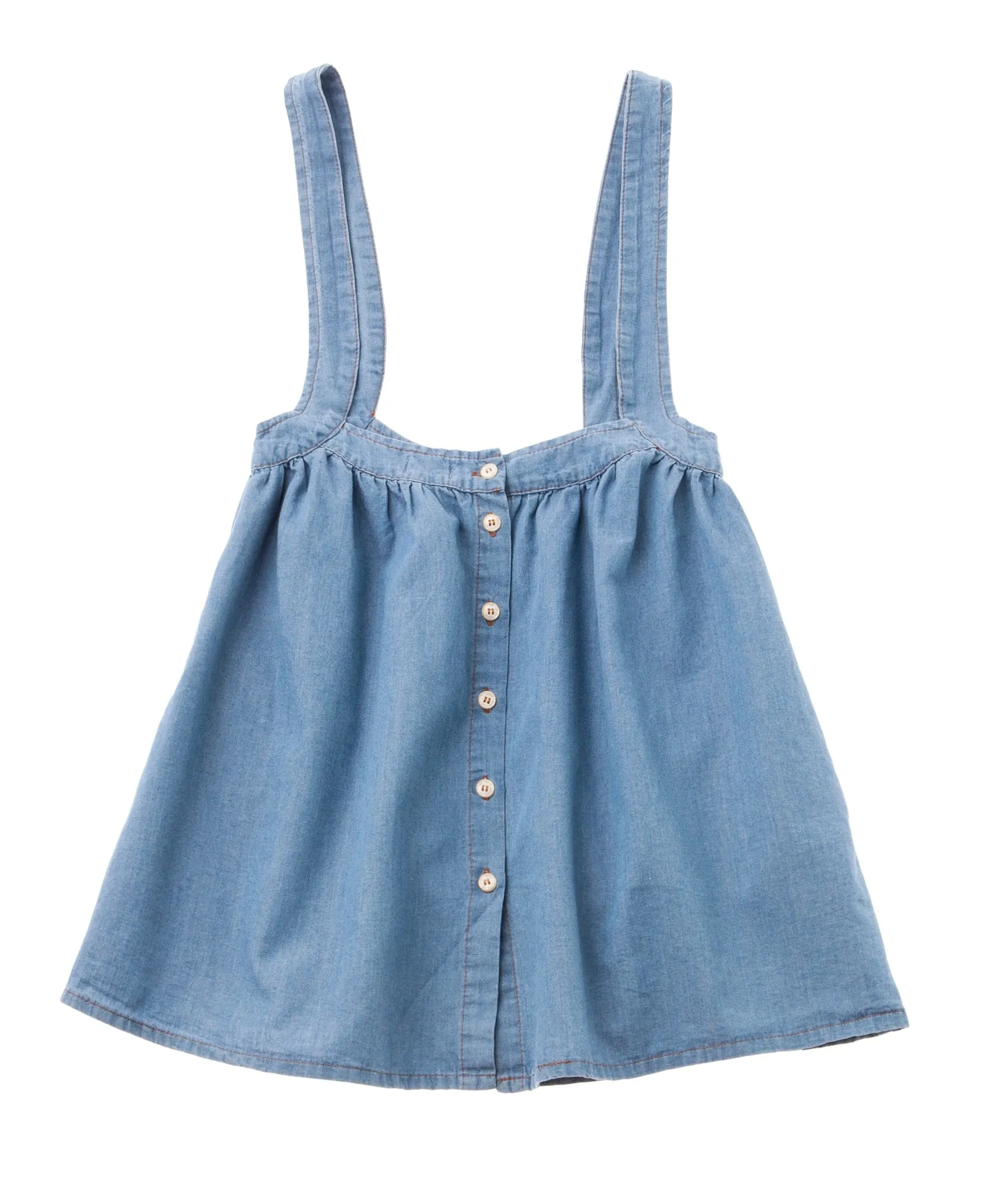 Tocoto Vintage Denim Skirt with Suspenders